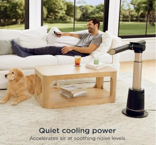 Shark TurboBlade Bladeless Tower Fan – Strong Airflow, 80ft Coverage, 10 Speeds & 180° Rotation